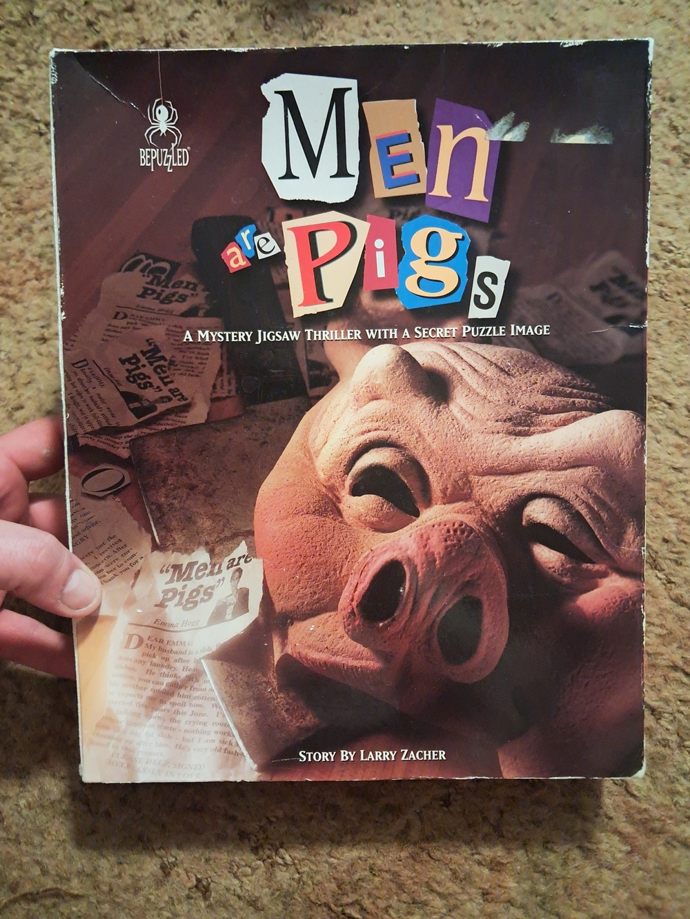 Men Are Pigs Mystery Jigsaw Puzzle - Brown
